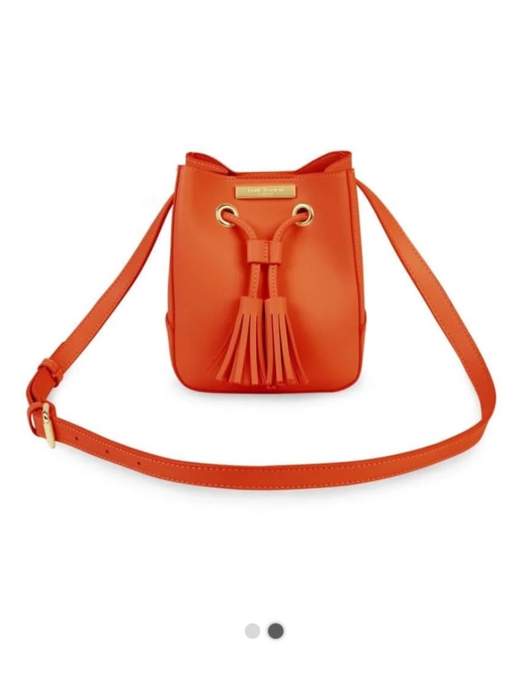 Contrast Stitch Orange Bucket Bag with Tassel Drawstring - Picture 13 of 13